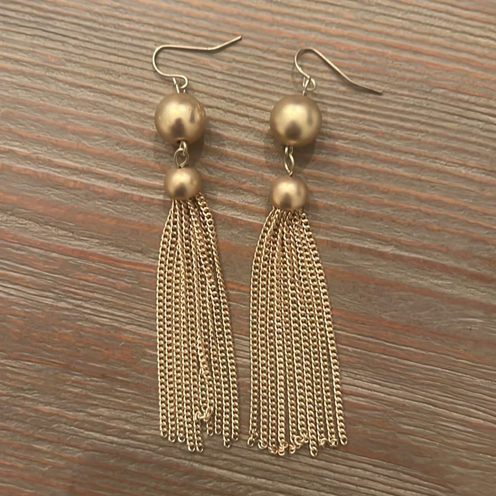 Elegant Gold Tassel Earrings